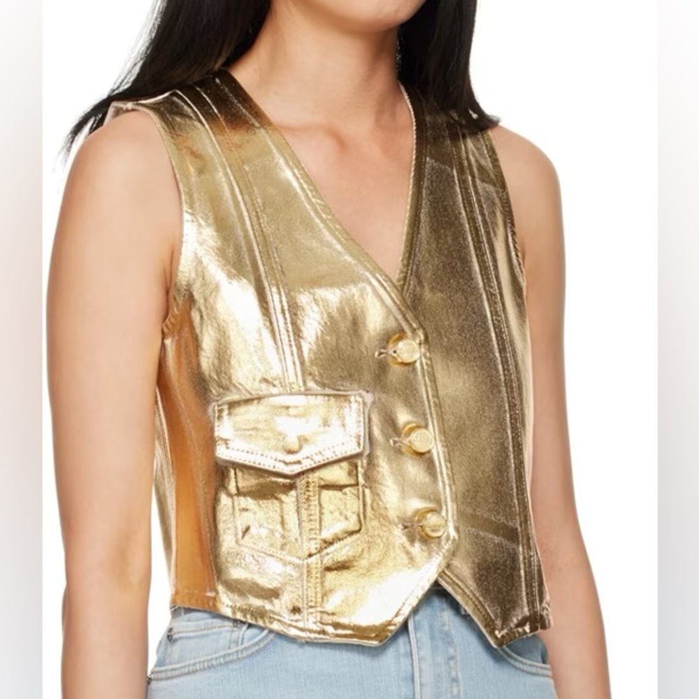 Ganni Gold Vest - Picture 2 of 4